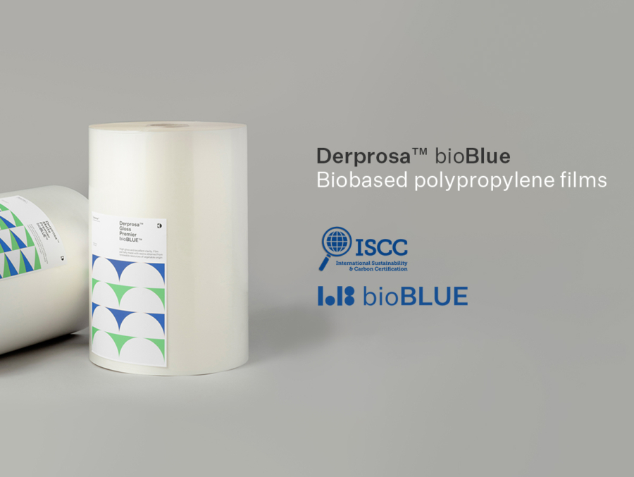 Derprosa bioBlue Biobased polypropylene films.